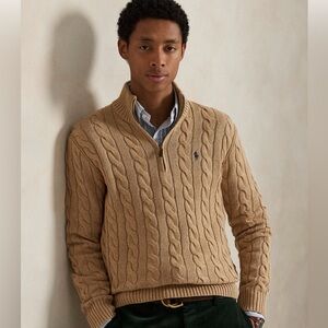 Men's Polo Ralph Lauren Cotton Cable Knit Sweater - Tan